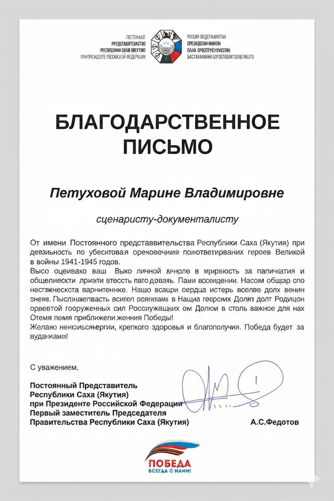 Благодарственное письмо